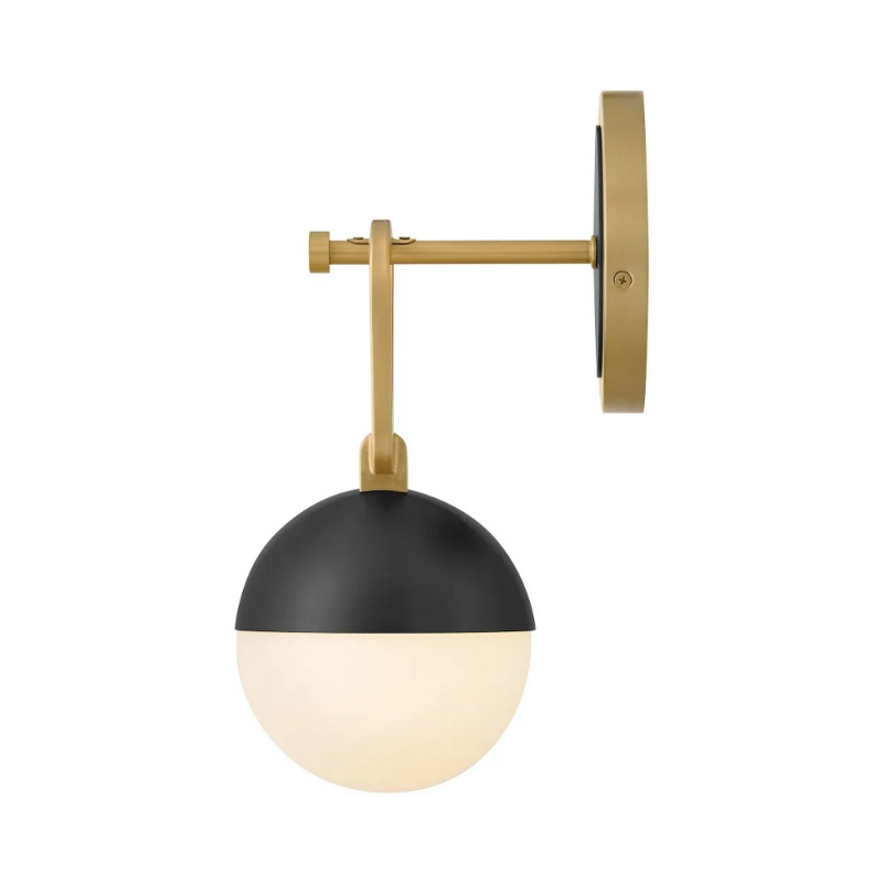 Hinkley 54560 Bowie 1-lt 13" Tall LED Wall Sconce - Lacquered Brass with Black