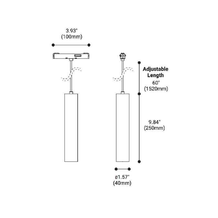 Eurofase Mast LED 24V Track System Suspended Lens