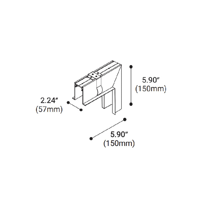 Eurofase 36734 Construct Vertical Corner L-Shaped Connector, Trim Recessed Mount