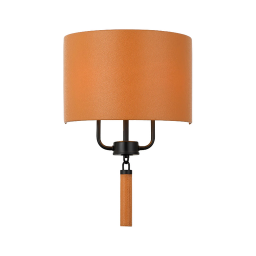 Varaluz 368W02 Secret Agent 2-lt 18" Tall Wall Sconce - Black/Camel Leather