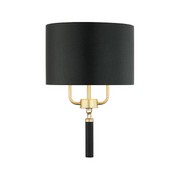 Varaluz 368W02 Secret Agent 2-lt 18" Tall Wall Sconce - Painted Gold/Black Leather