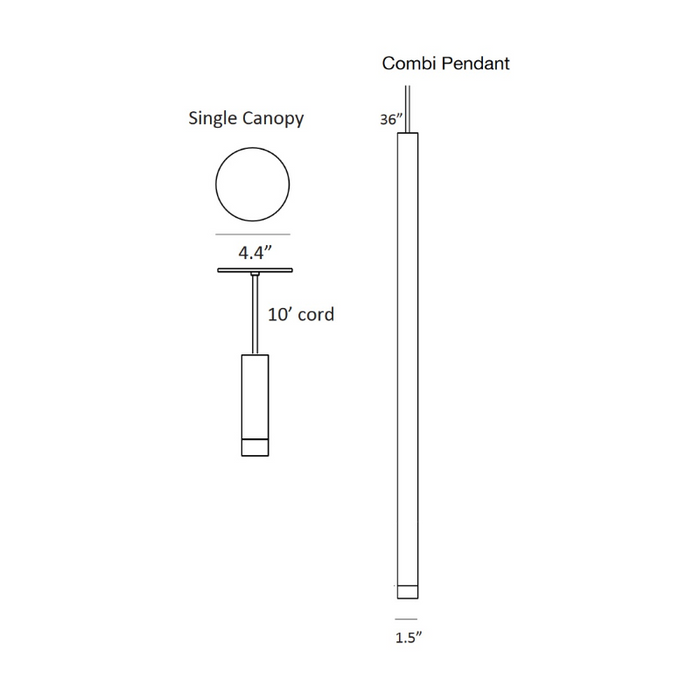 Koncept CMP-S1-S-36 Combi LED Pendant, Frosted Glass Ball