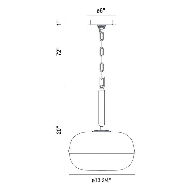 Eurofase 37197 Nottingham 1-lt 20" Tall Pendant
