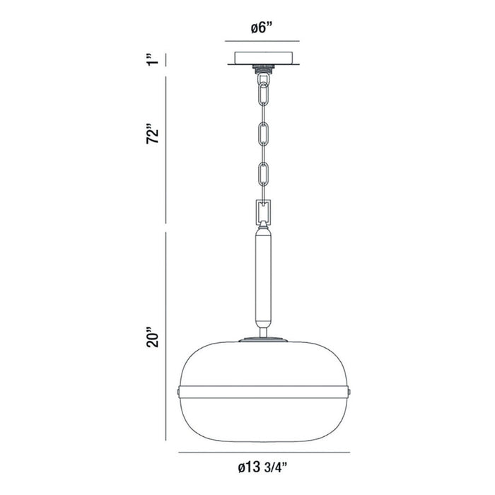 Eurofase 37197 Nottingham 1-lt 20" Tall Pendant
