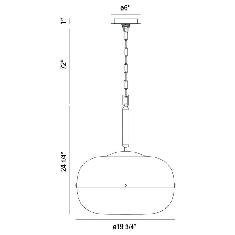 Eurofase 37198 Nottingham 3-lt 24" Tall Pendant