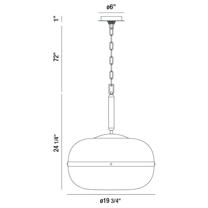 Eurofase 37198 Nottingham 3-lt 24" Tall Pendant