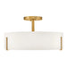 Hinkley 47573 Halle 4-lt 20" LED Semi-Flush Mount - Lacquered Brass