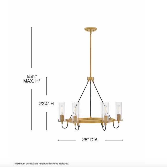 Hinkley 37855 Ryden 6-lt 28" LED Chandelier