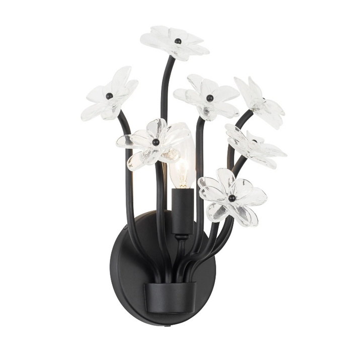 Varaluz 378W01 Wildflower 1-lt 11" Tall Wall Sconce - Matte Black