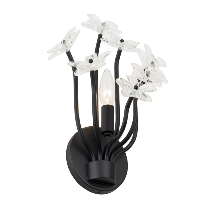 Varaluz 378W01 Wildflower 1-lt 11" Tall Wall Sconce - Matte Black