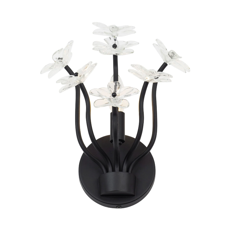 Varaluz 378W01 Wildflower 1-lt 11" Tall Wall Sconce - Matte Black