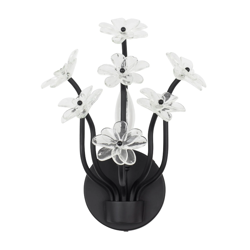Varaluz 378W01 Wildflower 1-lt 11" Tall Wall Sconce - Matte Black