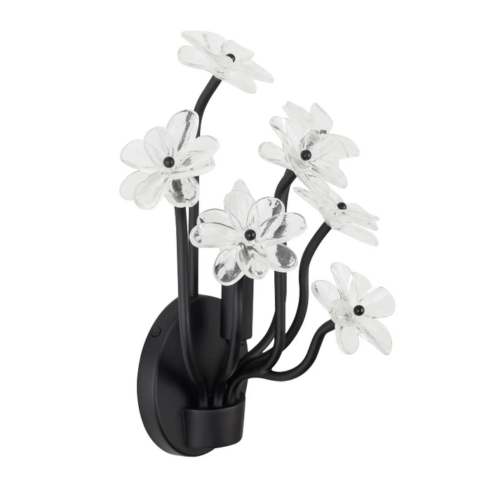 Varaluz 378W01 Wildflower 1-lt 11" Tall Wall Sconce - Matte Black