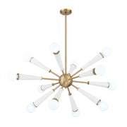 Crystorama 3812 Zodiac 12-lt 34" Chandelier - Aged Brass/White