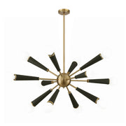 Crystorama 3812 Zodiac 12-lt 34" Chandelier - Aged Brass