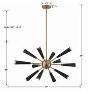 Crystorama 3812 Zodiac 12-lt 34" Chandelier