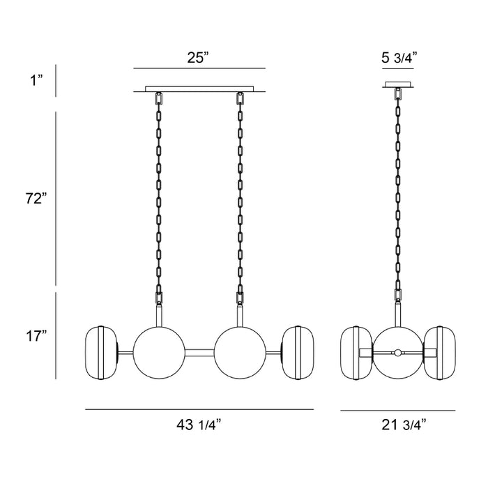Eurofase 38130 Nottingham 6-lt 44" Chandelier