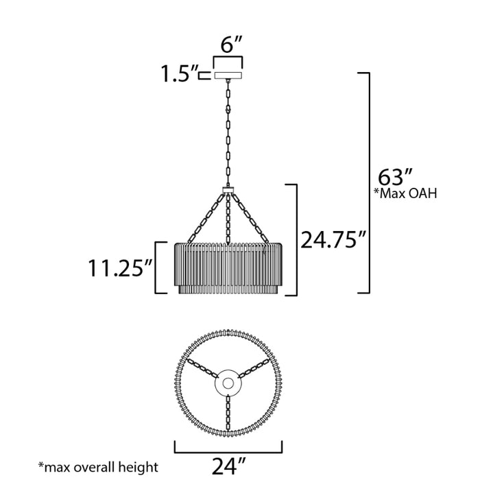 Maxim 38422 Jolie 1-lt 24" LED Pendant, 3CCT Selectable