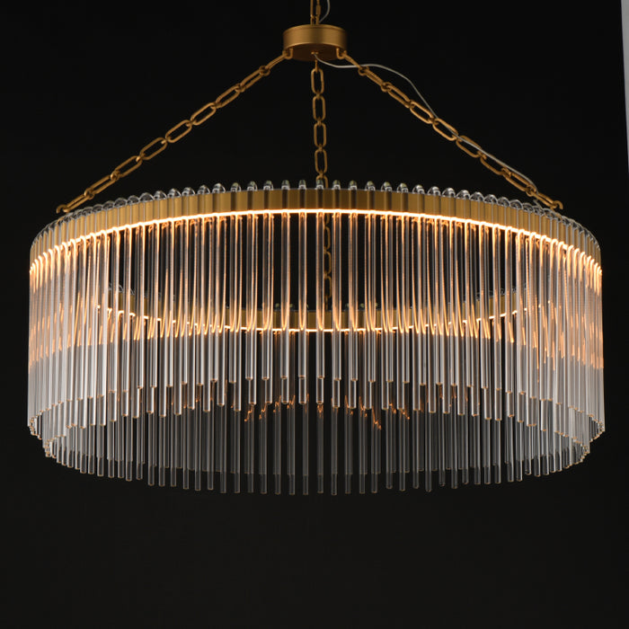 Maxim 38423 Jolie 1-lt 34" LED Pendant, 3CCT Selectable - Natural Aged Brass