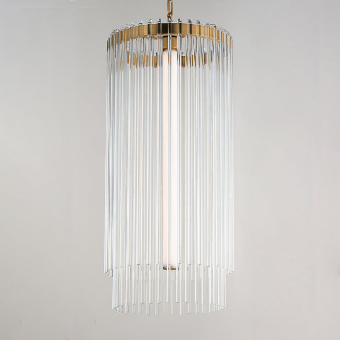 Maxim 38426 Jolie 1-lt 14" LED Pendant, 3CCT Selectable - Natural Aged Brass