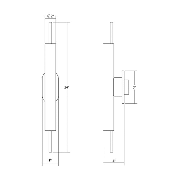 Sonneman 3842 Piccolo Encore 24" Tall LED Sconce