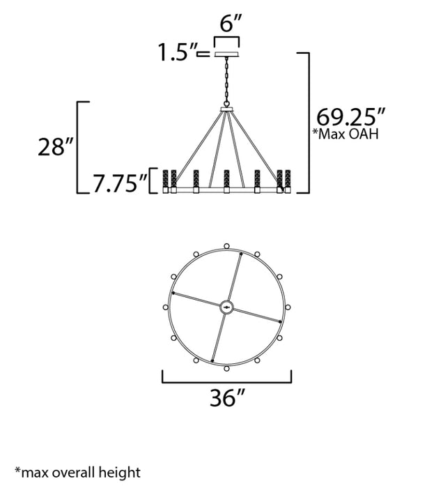 Maxim 38446 Duchess 8-lt 36" LED Chandelier