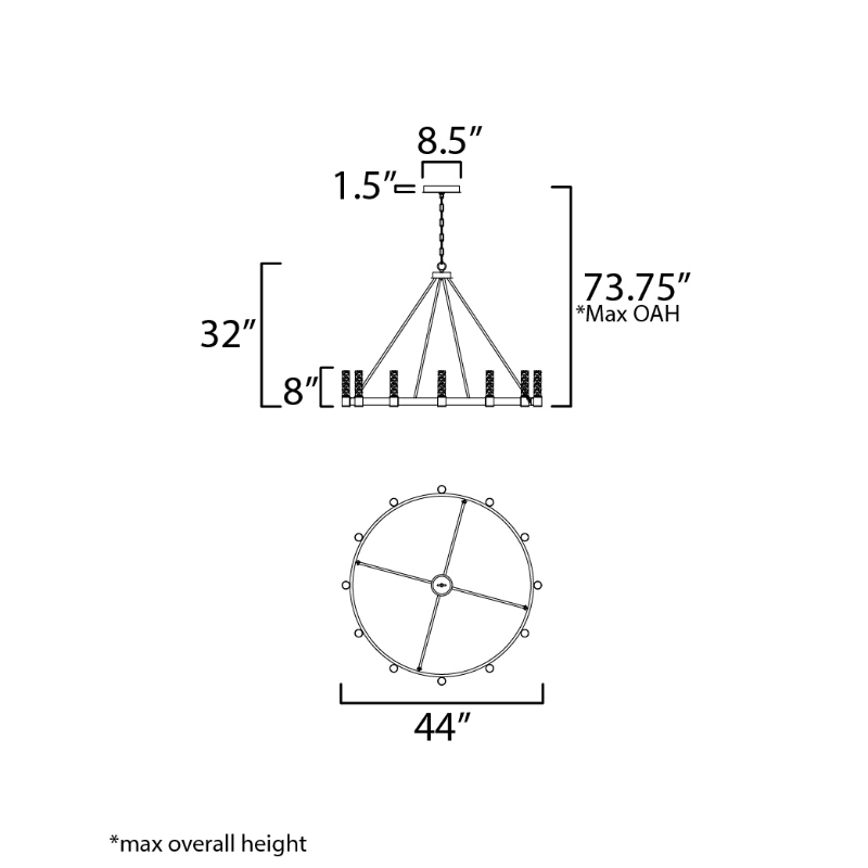 Maxim 38448 Duchess 12-lt 44" LED Chandelier