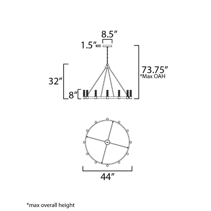 Maxim 38448 Duchess 12-lt 44" LED Chandelier