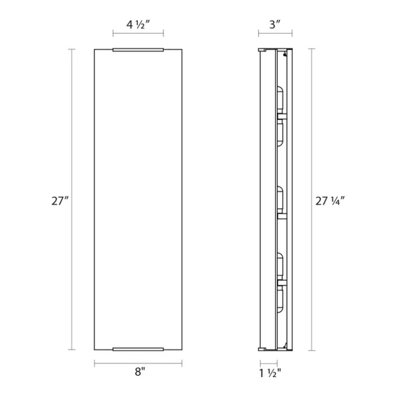 Sonneman 3878 Wave 5-lt 27" Vertical Bath Bar