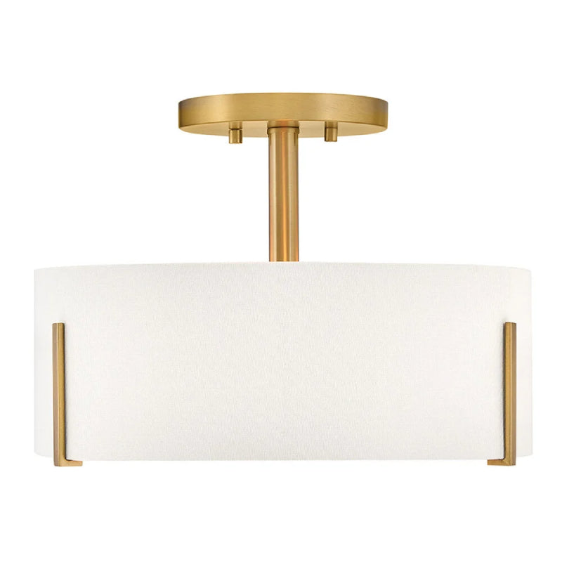 Hinkley 47571 Halle 3-lt 15" LED Semi-Flush Mount - Lacquered Brass