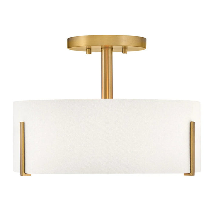 Hinkley 47571 Halle 3-lt 15" LED Semi-Flush Mount - Lacquered Brass