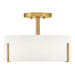 Hinkley 47571 Halle 3-lt 15" LED Semi-Flush Mount - Lacquered Brass