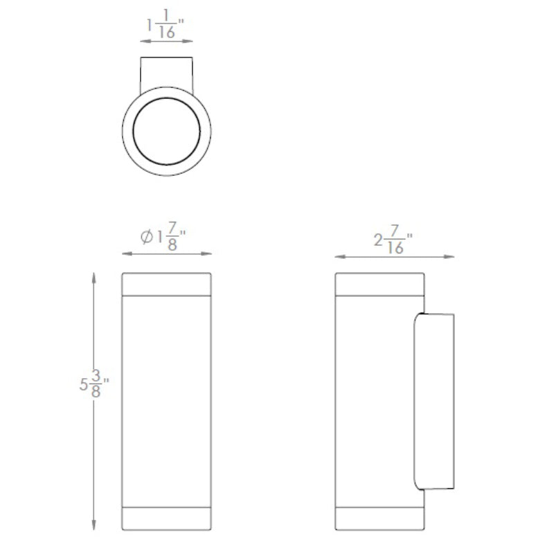 WAC 3911 5" 7W LED Cylinder Wall Mount Colorscaping