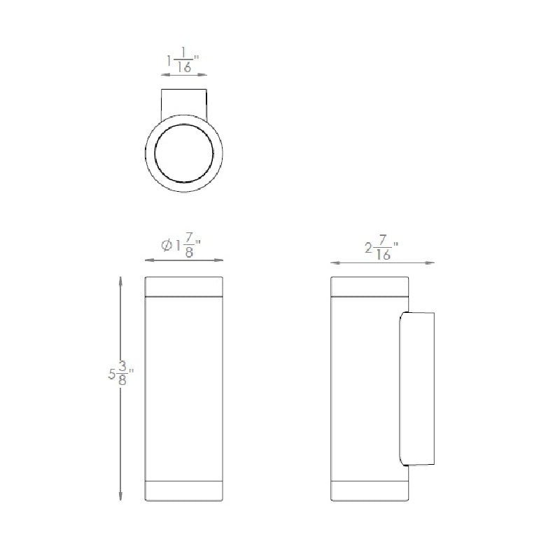 WAC 3911 5" 7W LED Cylinder Wall Mount Colorscaping