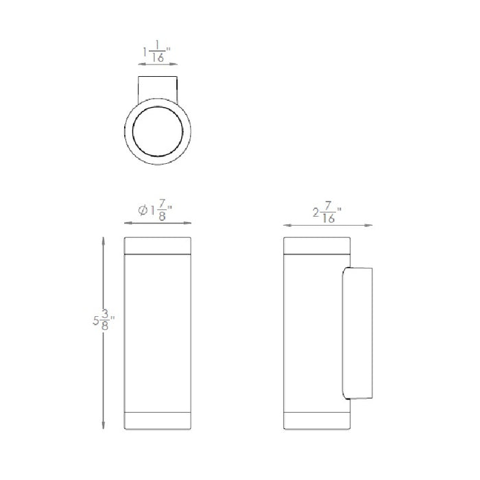 WAC 3911 5" 7W LED Cylinder Wall Mount Colorscaping