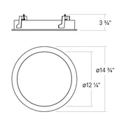 Sonneman 3997 Pi 1-lt 15" LED Recessed Panel
