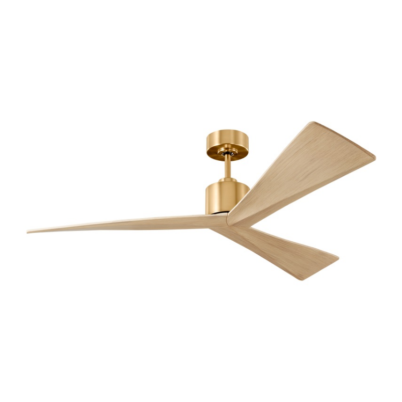 Monte Carlo Adler 52" Ceiling Fan - Burnished Brass with Washed White Oak
