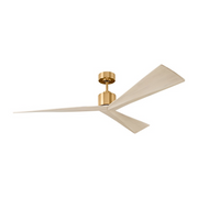 Monte Carlo Adler 60" Ceiling Fan - Burnished Brass with Washed White Oak