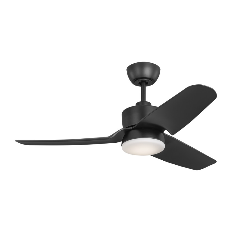 Visual Comfort 3CGHR44 Colgin 44" Indoor/Outdoor Ceiling Fan with LED Light Kit, 3CCT Selectable - Midnight Black