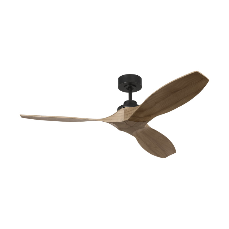 Visual Comfort Collins Smart 52" Ceiling Fan - Midnight Black with Natural Honey Blades