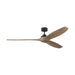 Visual Comfort 3CLNSM70 Collins Smart 70" Ceiling Fan - Midnight Black with Natural Honey Blades