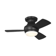 Visual Comfort 3IKHR32 Ikon 32" Hugger Ceiling Fan with LED Light Kit - Midnight Black