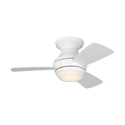 Visual Comfort 3IKHR32 Ikon 32" Hugger Ceiling Fan with LED Light Kit - Matte White