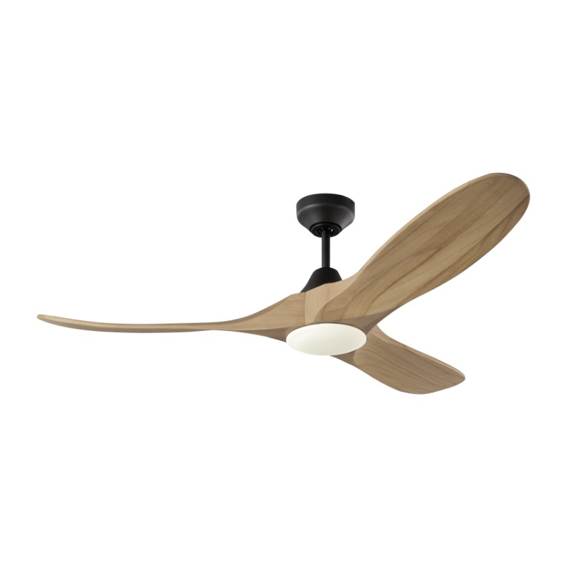 Visual Comfort 3MAVSM52 Maverick Smart 52" Ceiling Fan with LED Light Kit - Midnight Black with Natural Honey