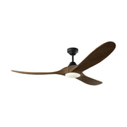 Visual Comfort 3MAVSM60D Maverick Smart 60" Ceiling Fan with LED Light Kit - Midnight Black with Dark Walnut Blades