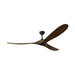 Visual Comfort 3MAVSM70 Maverick Smart 70" Ceiling Fan - Midnight Black with Dark Walnut Blades