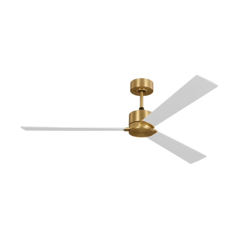 Visual Comfort Rozzen Smart 60" Ceiling Fan - Burnished Brass with Matte White Blades