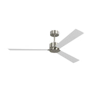 Visual Comfort Rozzen Smart 60" Ceiling Fan - Brushed Steel with Silver / American Walnut Reversible Blades&nbsp;