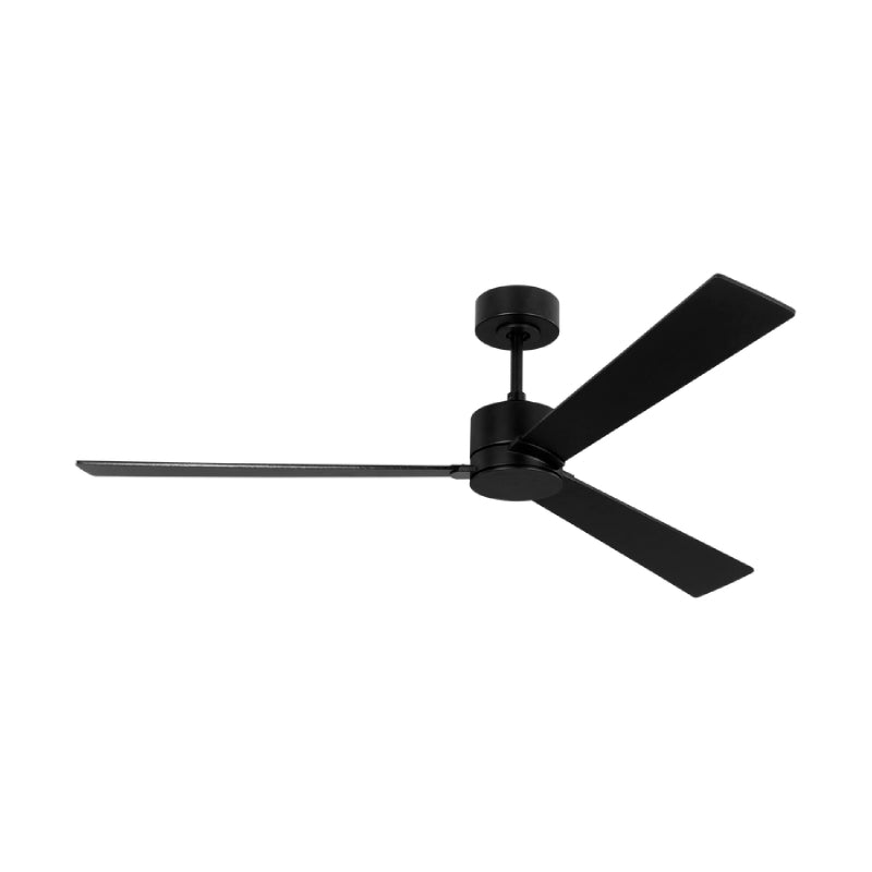 Visual Comfort Rozzen Smart 60" Ceiling Fan - Midnight Black with Midnight Black / American Walnut Reversible Blades