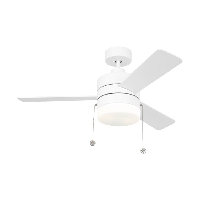Generation 3SY44 Syrus 44" Ceiling Fan with LED Light Kit - Matte White with Matte White Blades